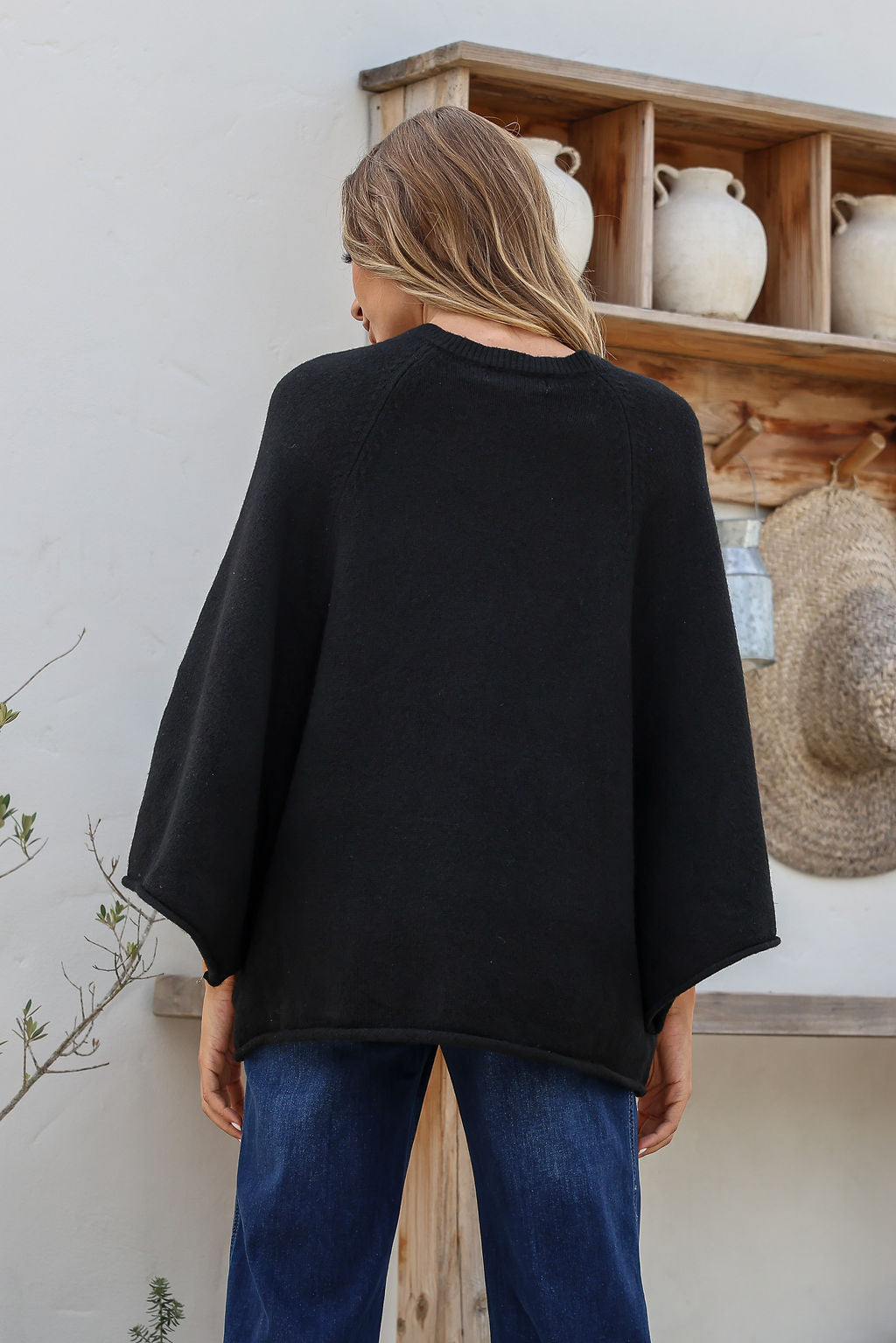 SOPHIA V NECK KNIT- Coco , Oatmeal & Black