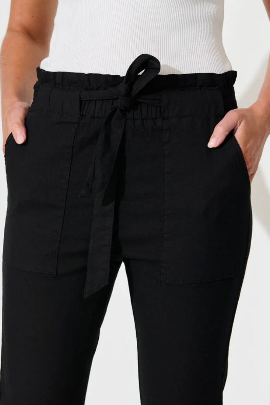 AUDRA STRETCH PANT- Black & Beige