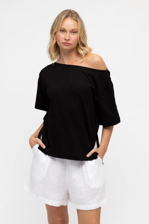 AMY TEE- Chocolate & Beige & Black