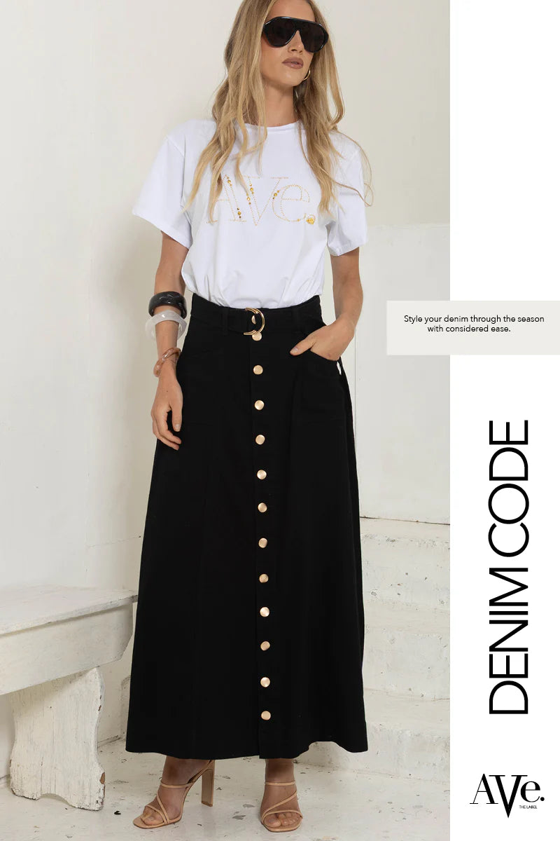 AVE DENIM MAXI SKIRT