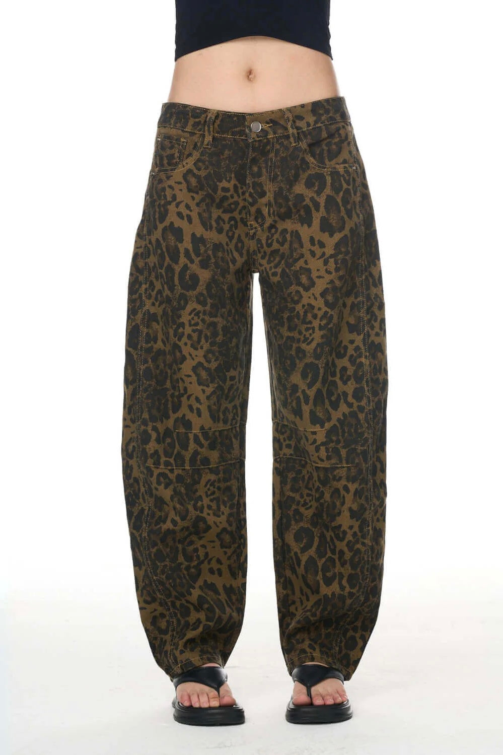 LEOPARD BARREL JEAN