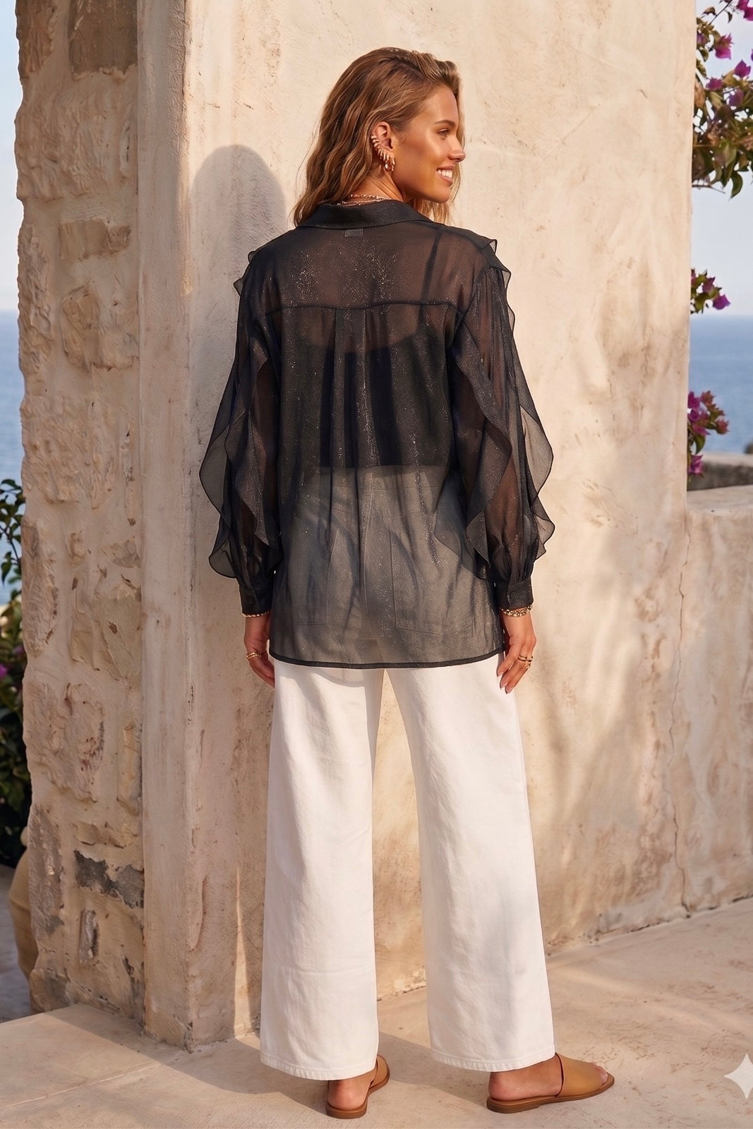 CHANEL LUX SHIRT-Black & White