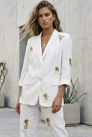 White embellished blazer