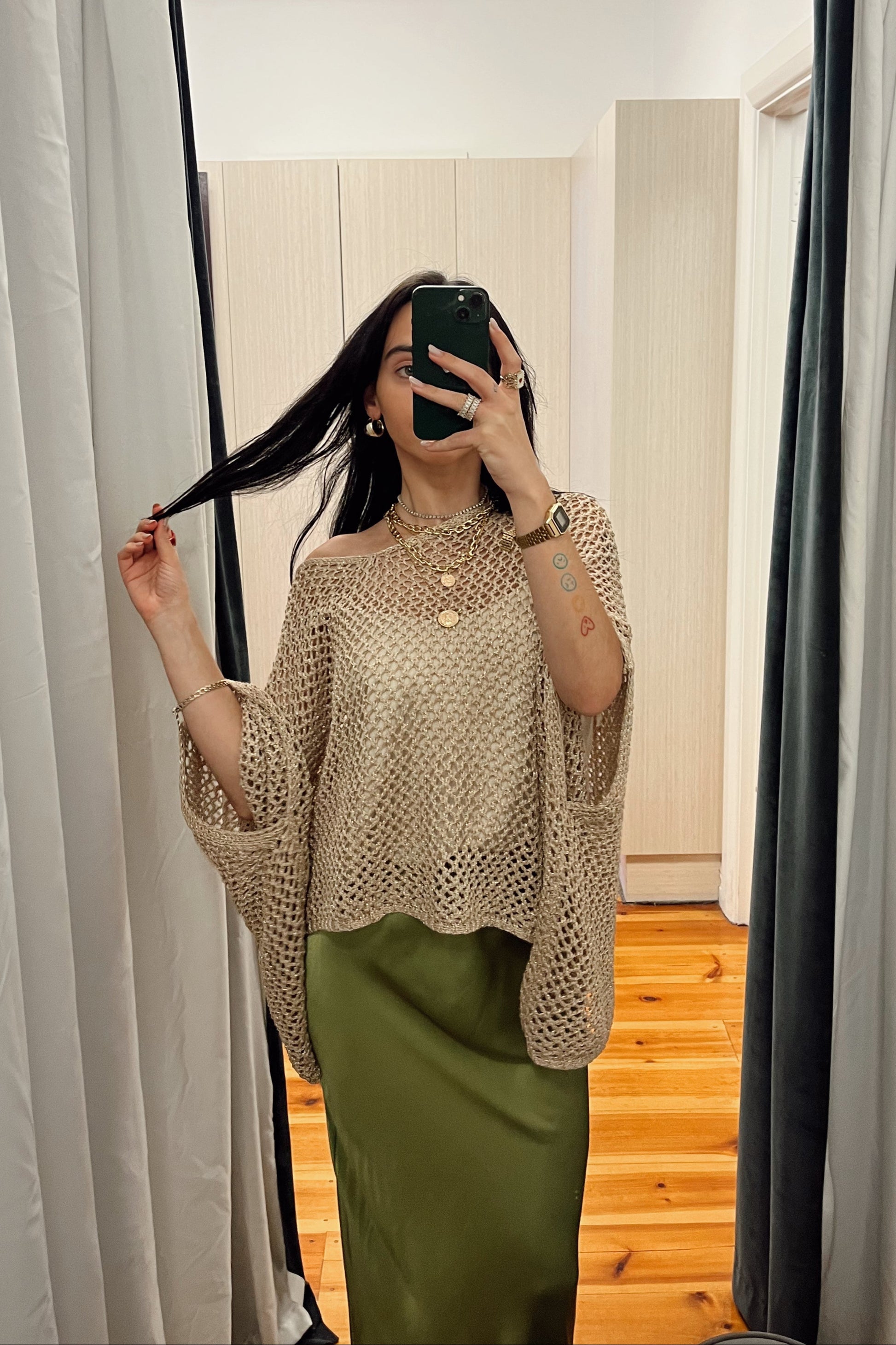 worthier the label hollow knit top