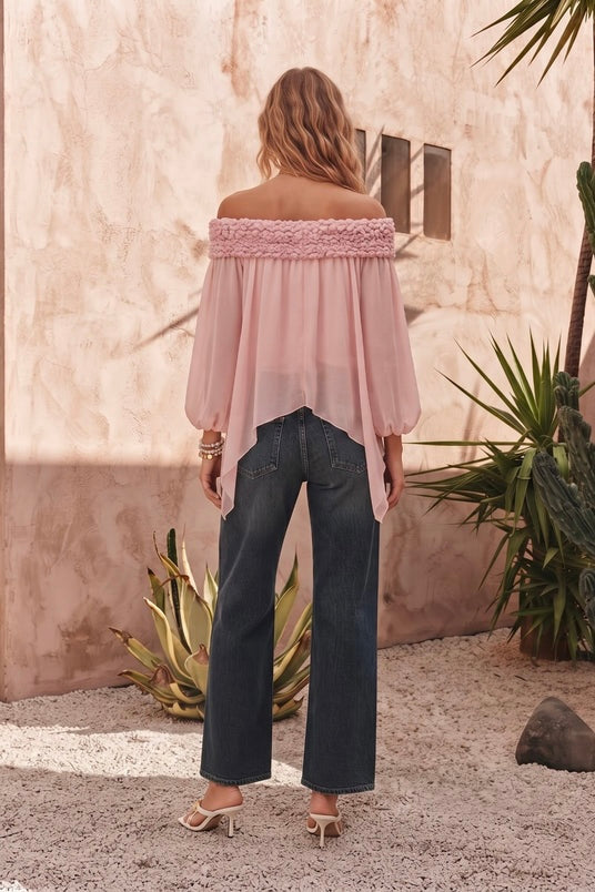 THE CELINE TOP- Pink & Butter
