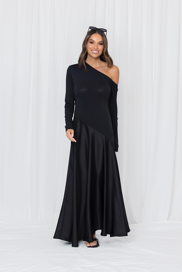 HALSTON DRESS - Peacan & Black Pre order