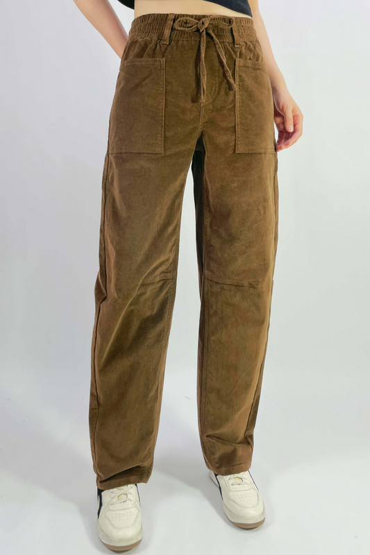 brown cord country denim barrel pant