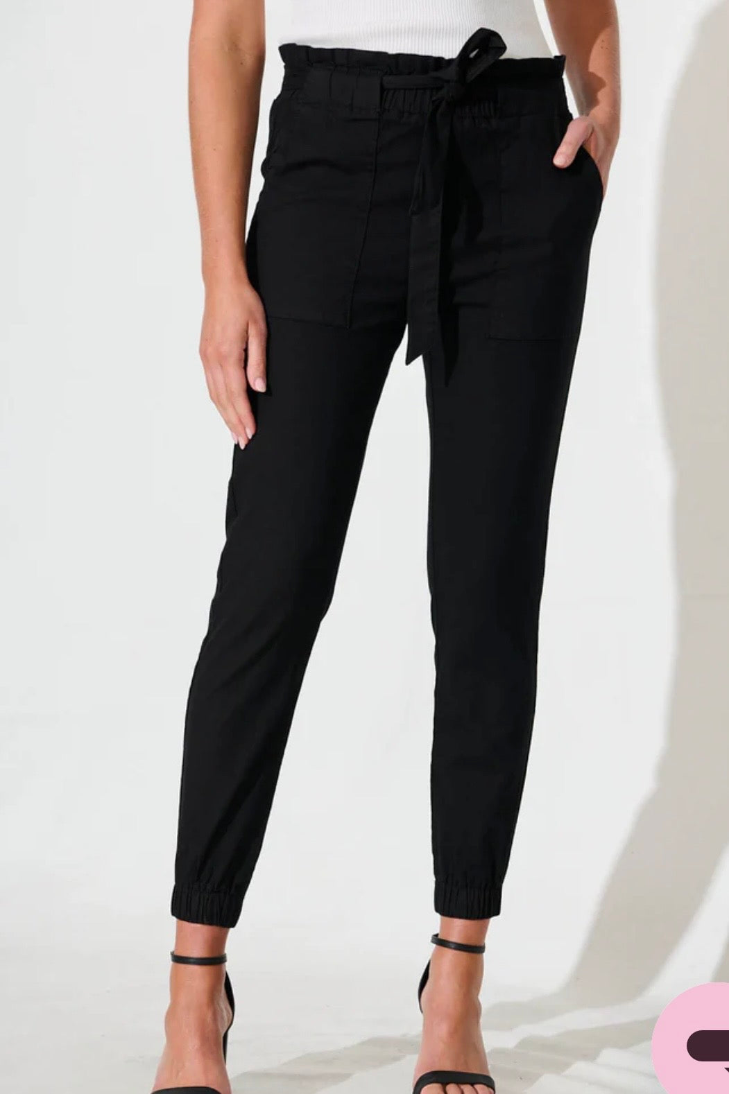 AUDRA STRETCH PANT- Black & Beige