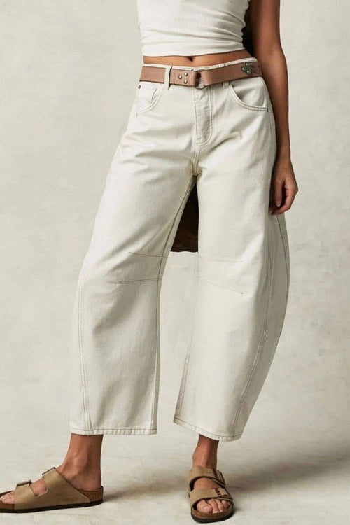 MUTIG BARREL JEANS -Coffee & Cream