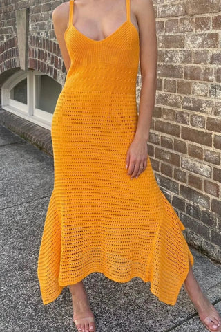 knit strapey mid length dress