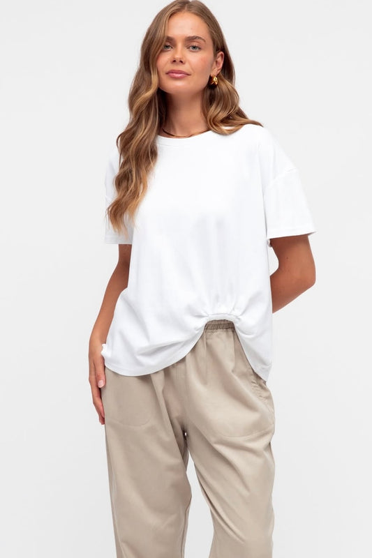 GLORIA TUCK TEE- Black & White