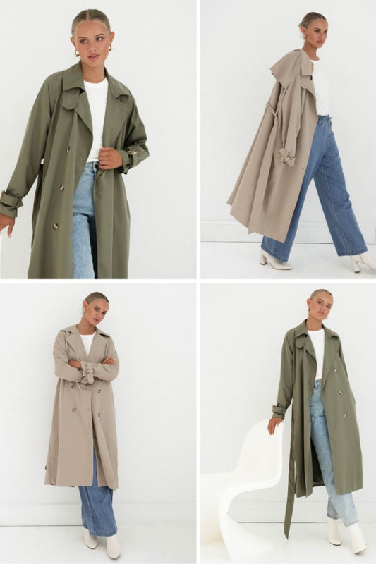 paper heart long trench coat
