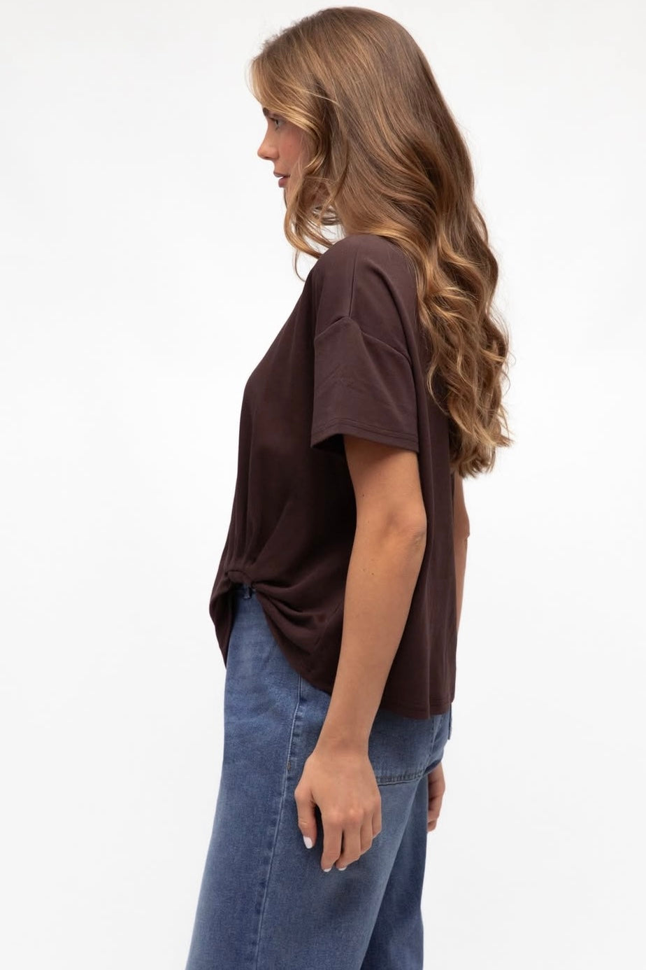 GLORIA TUCK TEE- White, Beige & Black