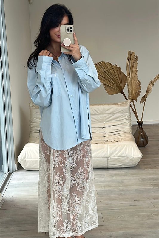 VOS SHIRT- Wine & Sky Blue