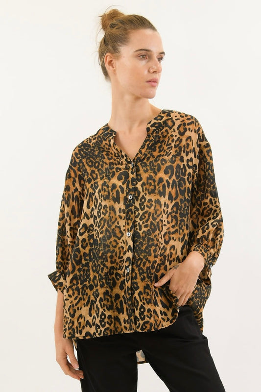 zara leopard blouse by worthier