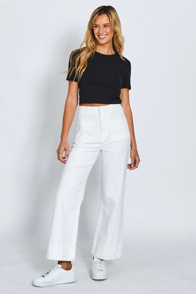 High waisted wide leg flare jeans by Monaco