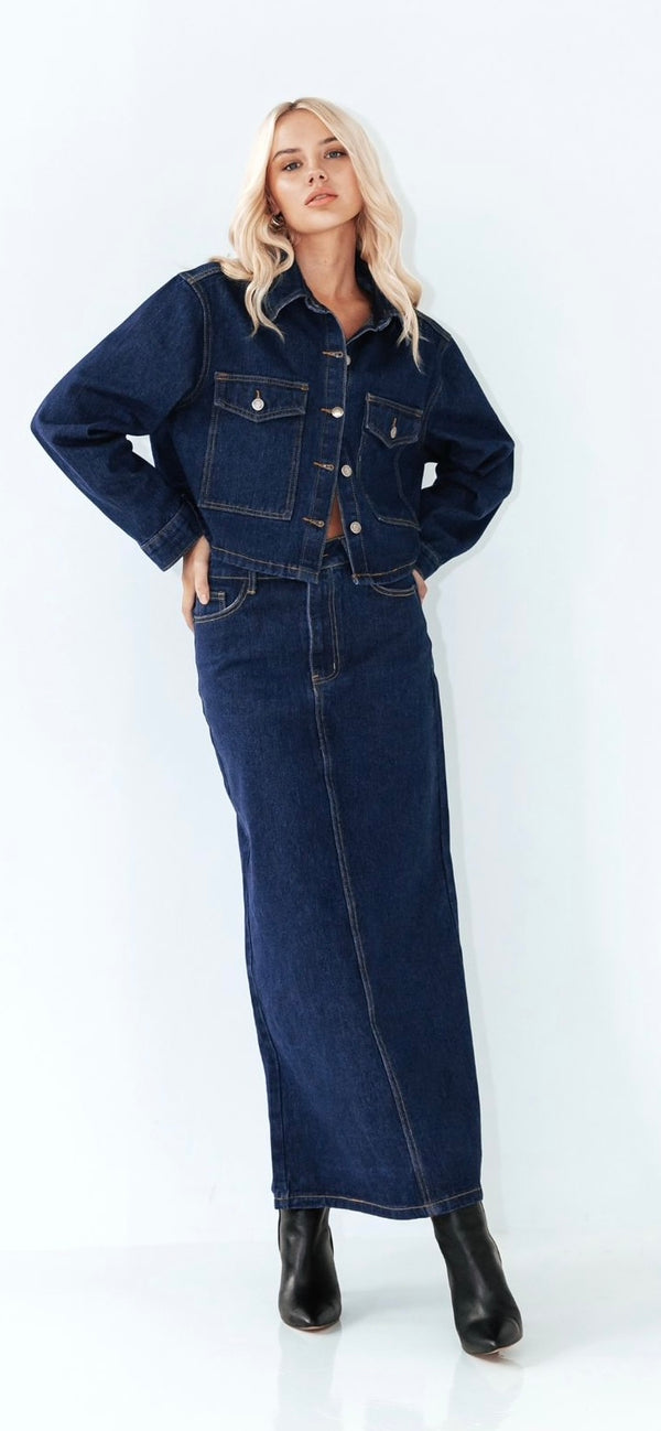 ASSIE CROPPED DENIM JACKET
