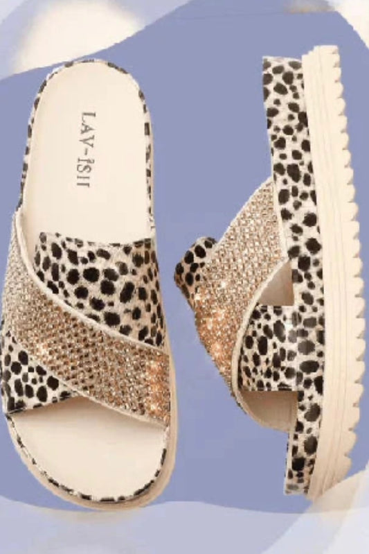 LEOPARD GOLD SLIDE