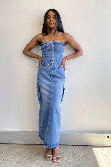 OBI CARGO DENIM SKIRT