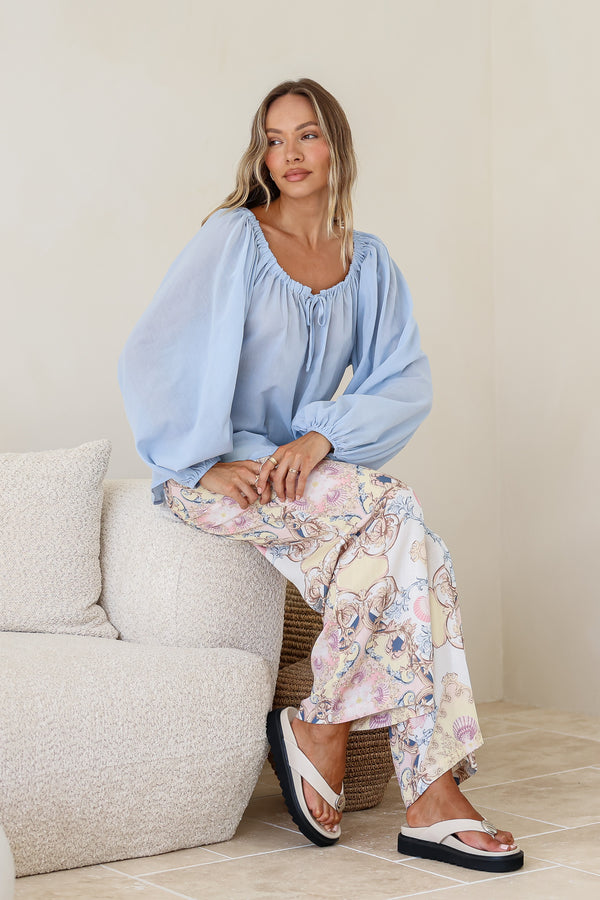 VERSAILLES TOP -Lemon & Baby Blue