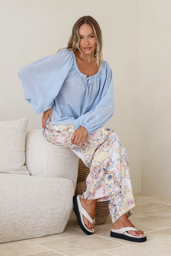 VERSAILLES TOP -Lemon & Baby Blue