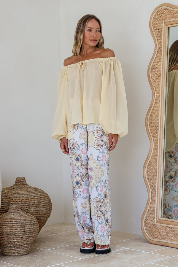 VERSAILLES TOP -Lemon & Baby Blue