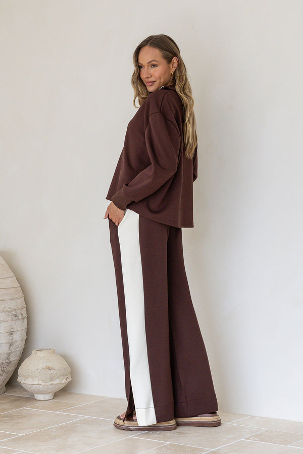 OFF DUTY ZIP SWEATER - Black & Coco