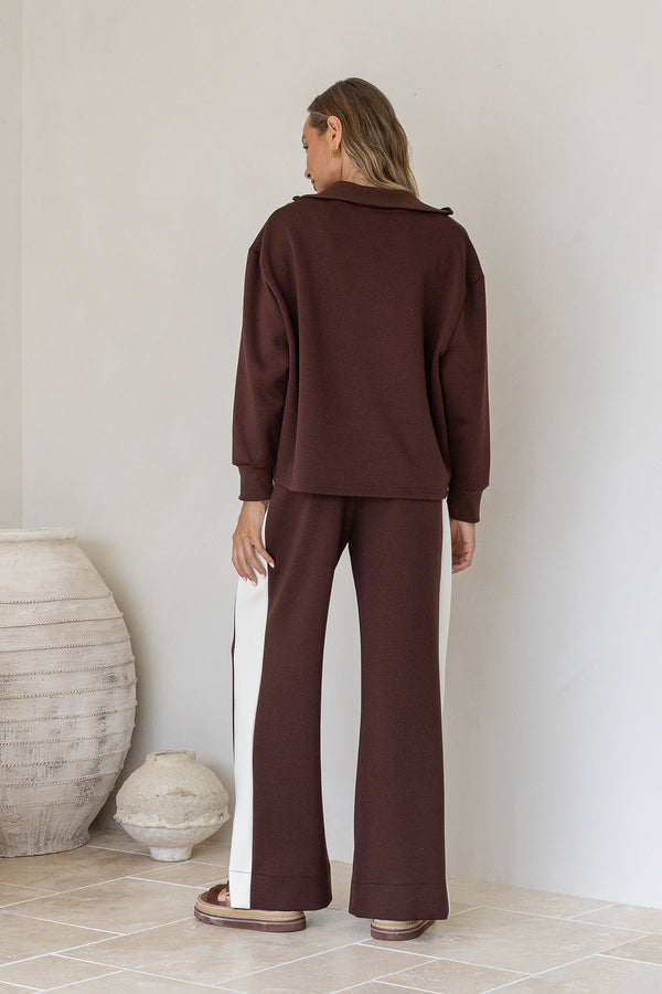 OFF DUTY ZIP SWEATER - Black & Coco