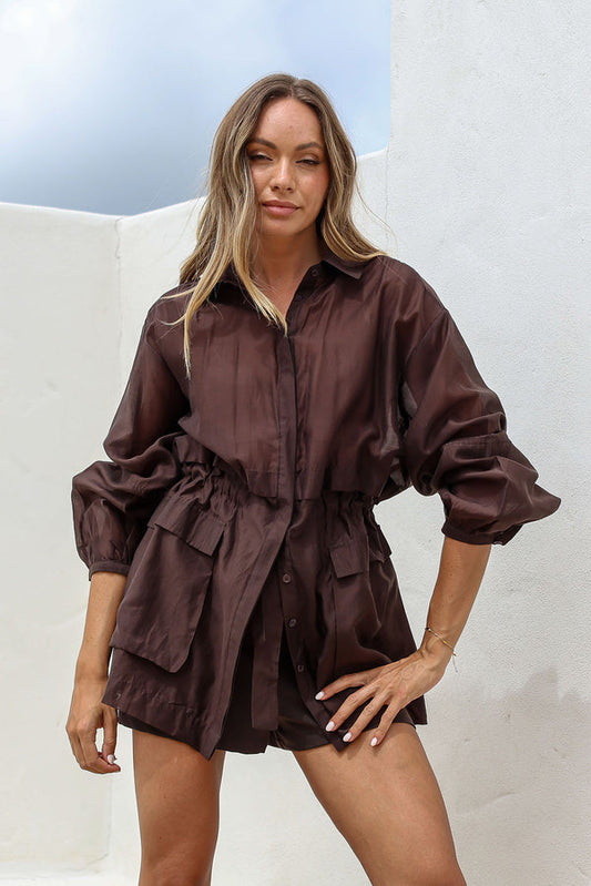 brown sheer anorak peach and parla
