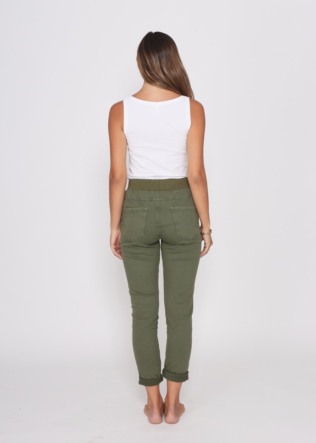 RILEY JOGGER- White & Khaki