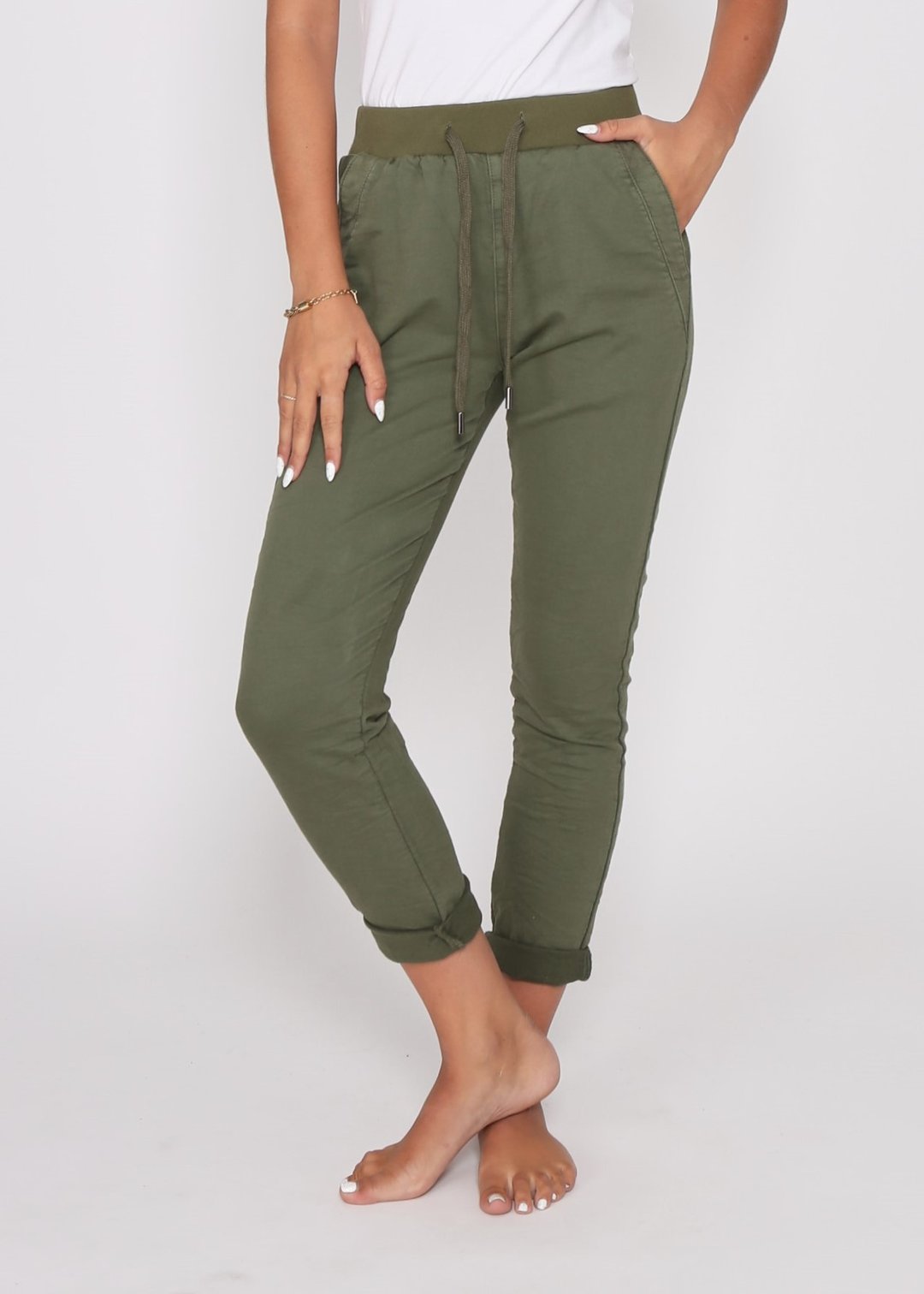 RILEY JOGGER- White & Khaki