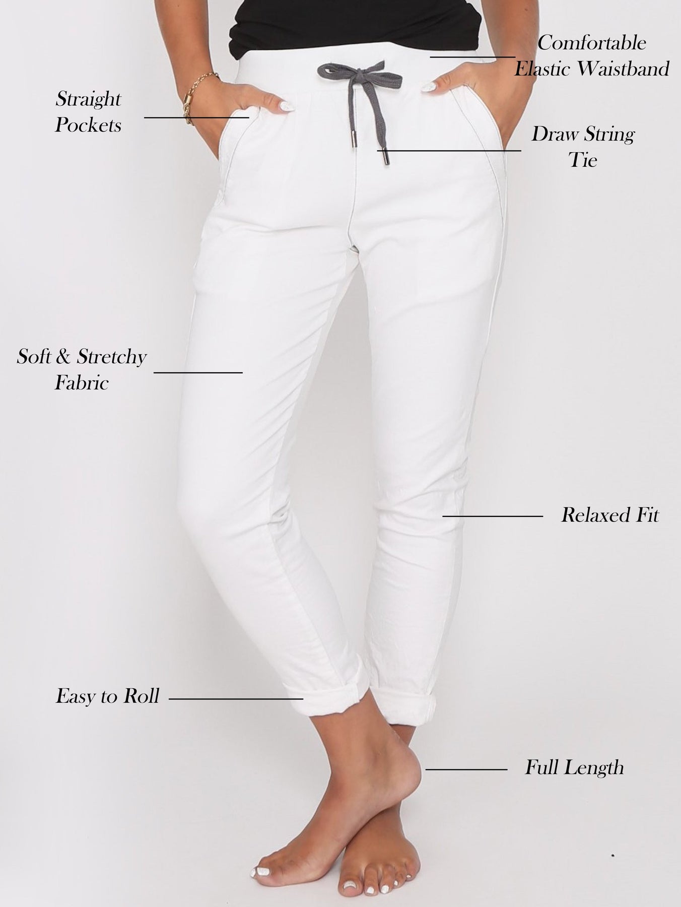 RILEY JOGGER- White & Khaki