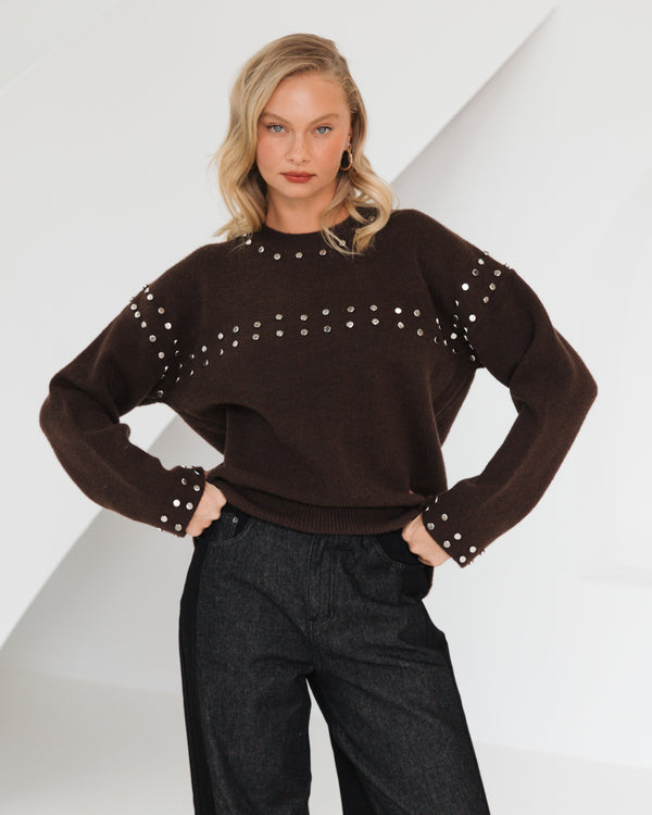 REBECCA STUD KNIT