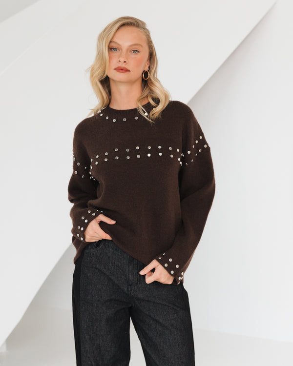 REBECCA STUD KNIT