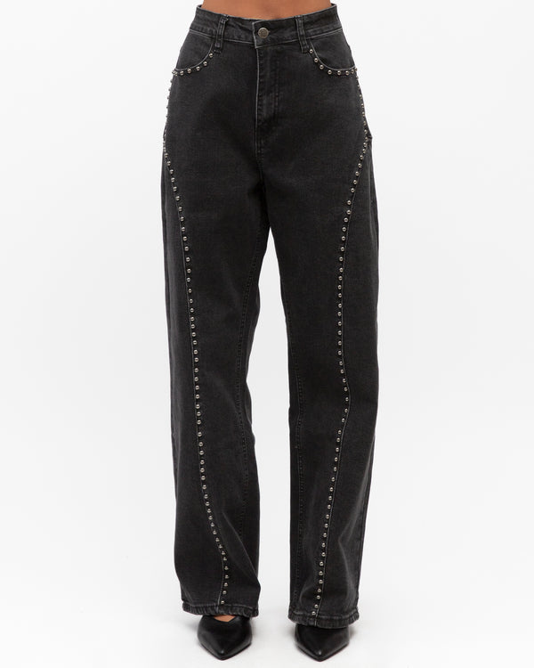 TEXAS STUDDED JEANS - Charcoal & Indigo