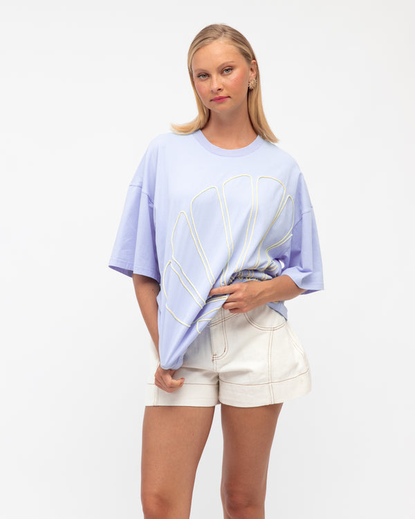 SHELLA TEE - Blue & White