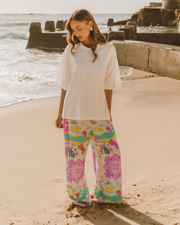 SHELLA TEE - Blue & White