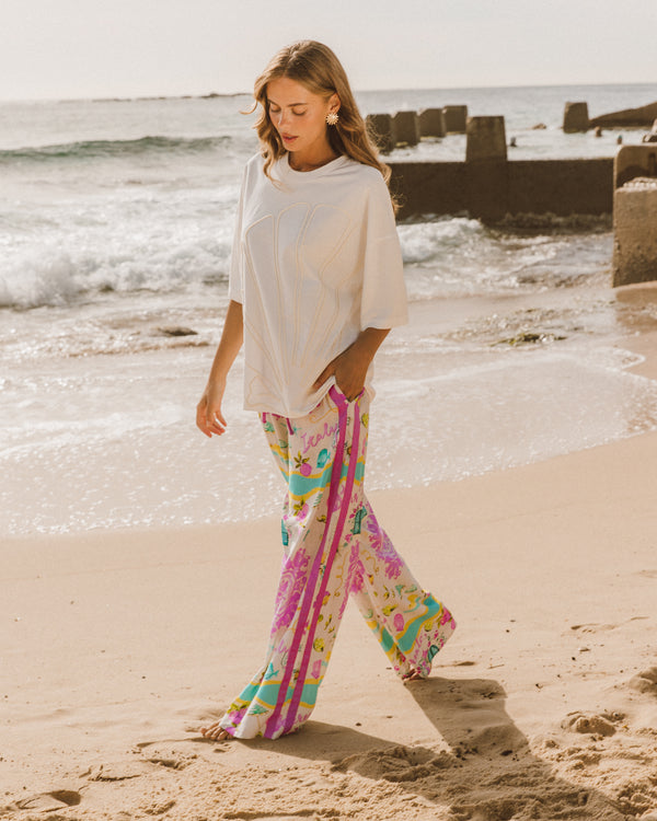 SHELLA TEE - Blue & White