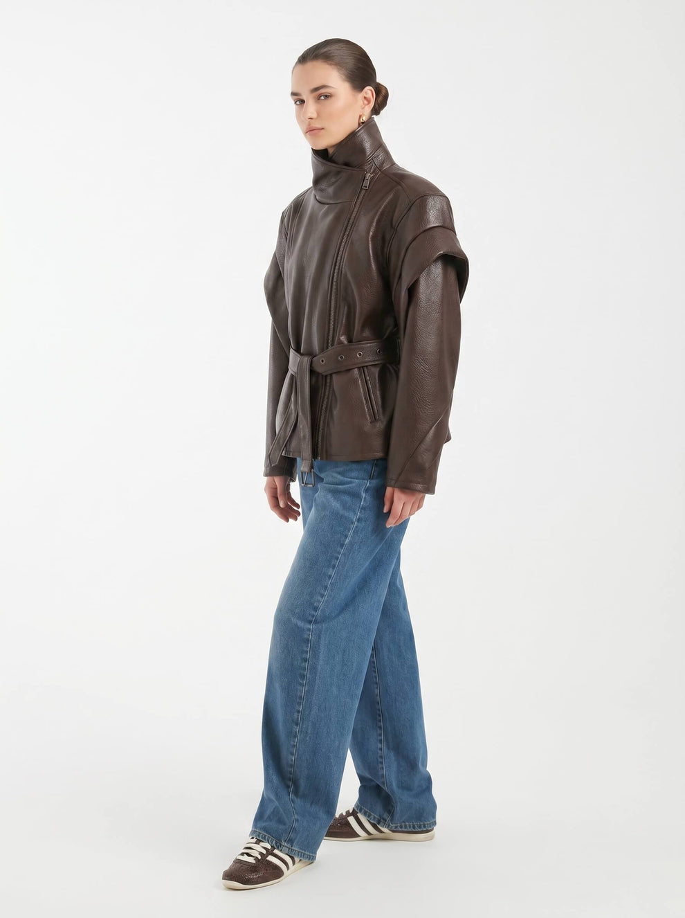 CARLIA FAUX LEATHER JACKET