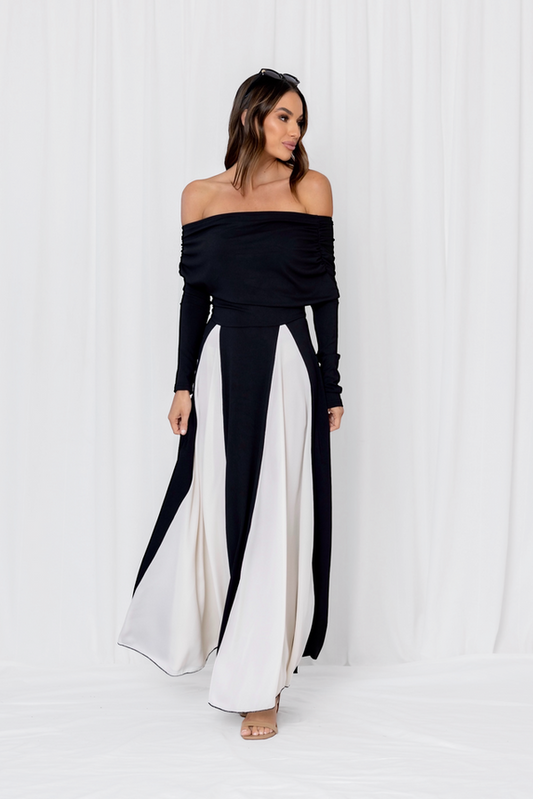 off shoulder bias cut full lenth maxi dress