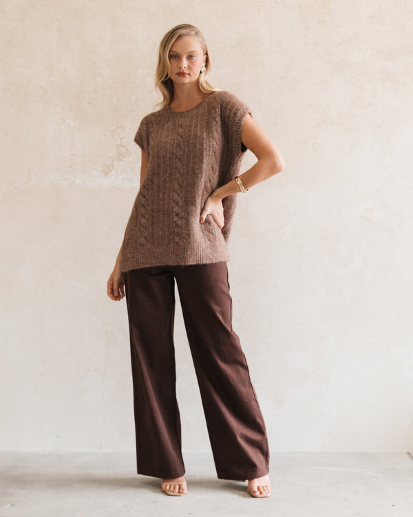 FIFI FLUFFY KNIT- Cream & Chocolate