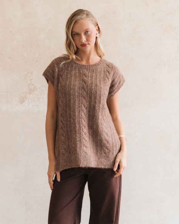 FIFI FLUFFY KNIT- Cream & Chocolate