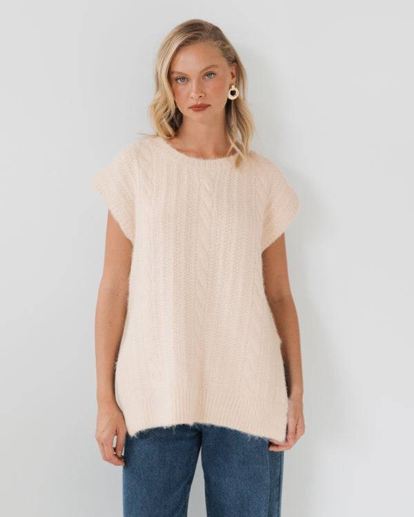 FIFI FLUFFY KNIT- Cream & Chocolate