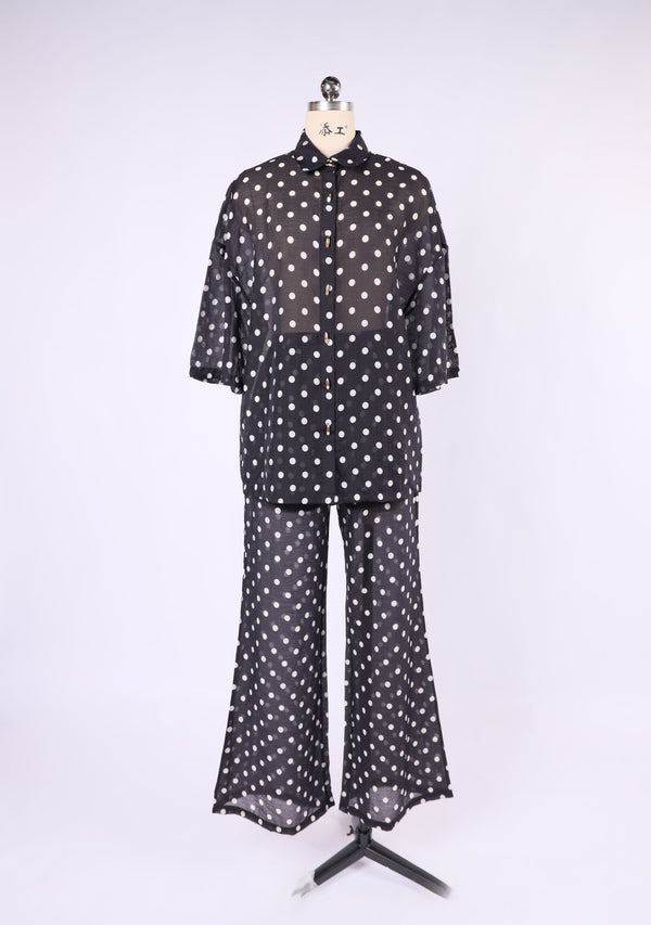 high waisted spot sheer  pant 
