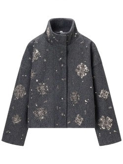 BRIANNA BEADED CROP COAT