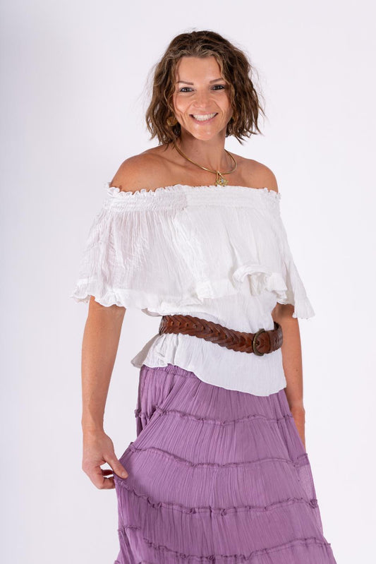 OMBARK OFF SHOULDER TOP- Black & White