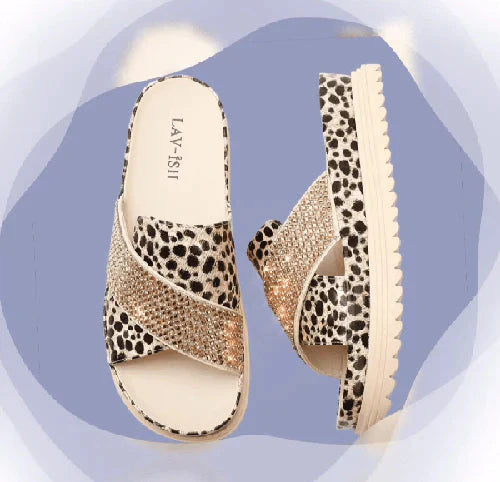 LEOPARD GOLD SLIDE
