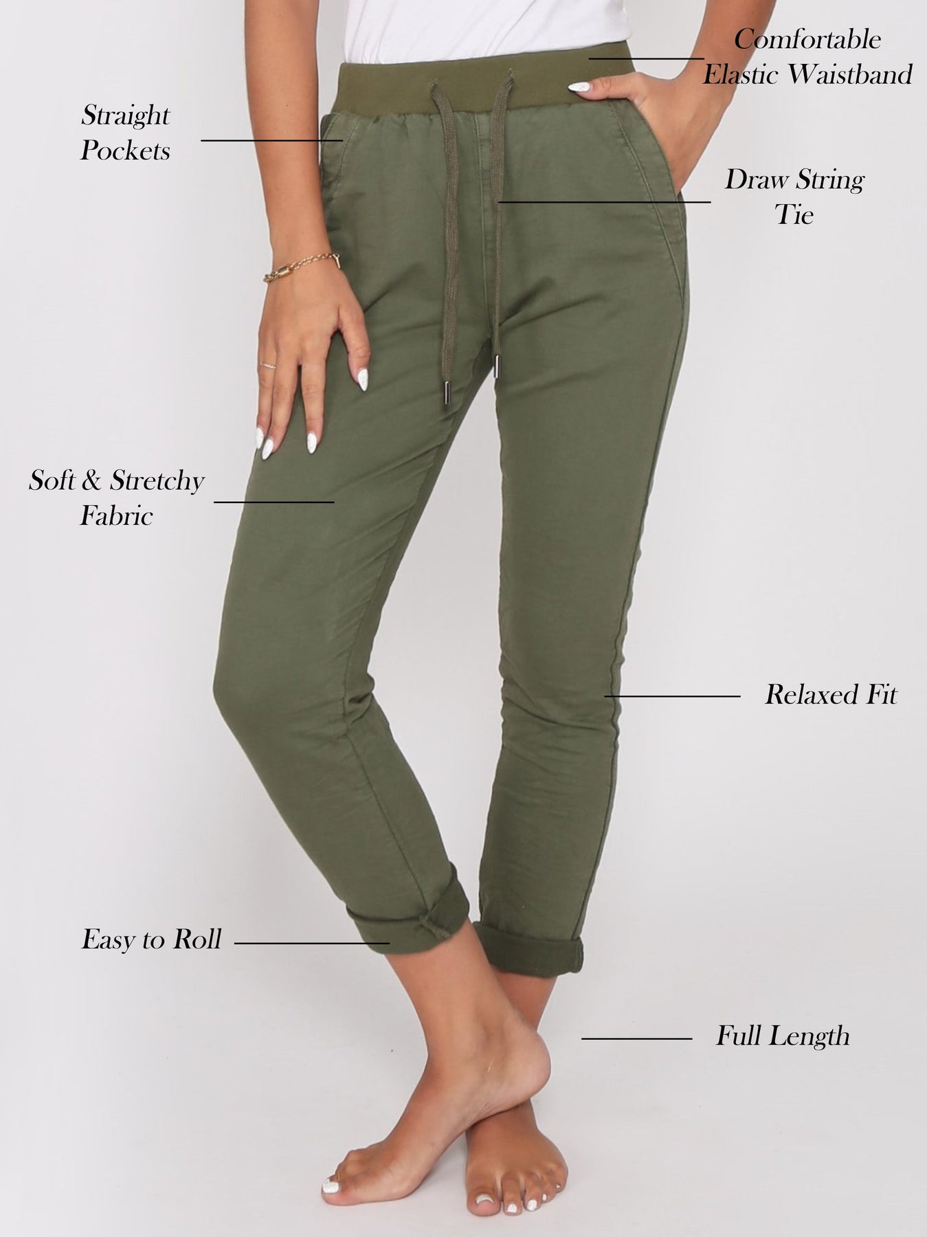 RILEY JOGGER- White & Khaki