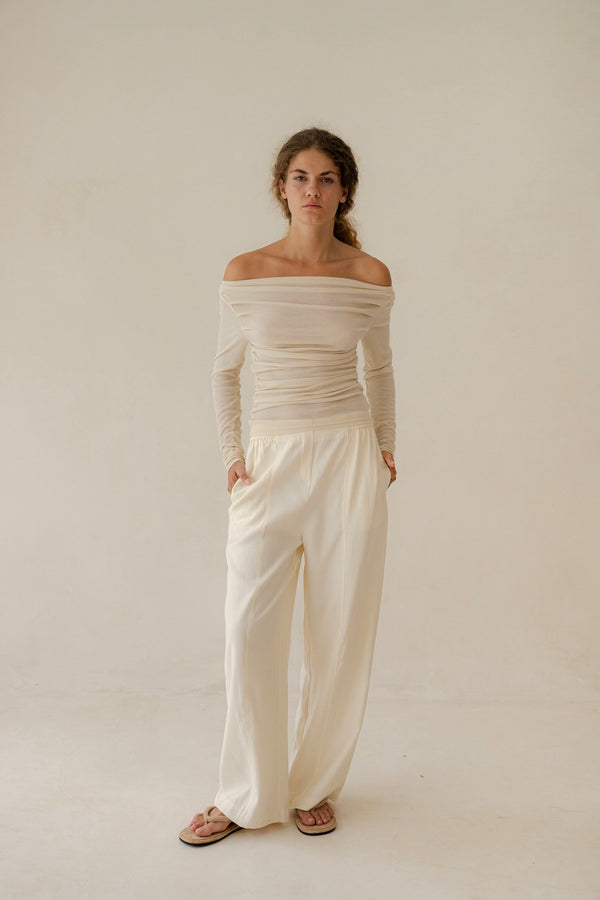 EPIC OFF SHOULDER TOP - Black & Beige