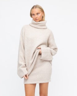 PATRICE KNIT MINI SKIRT- Black & Beige